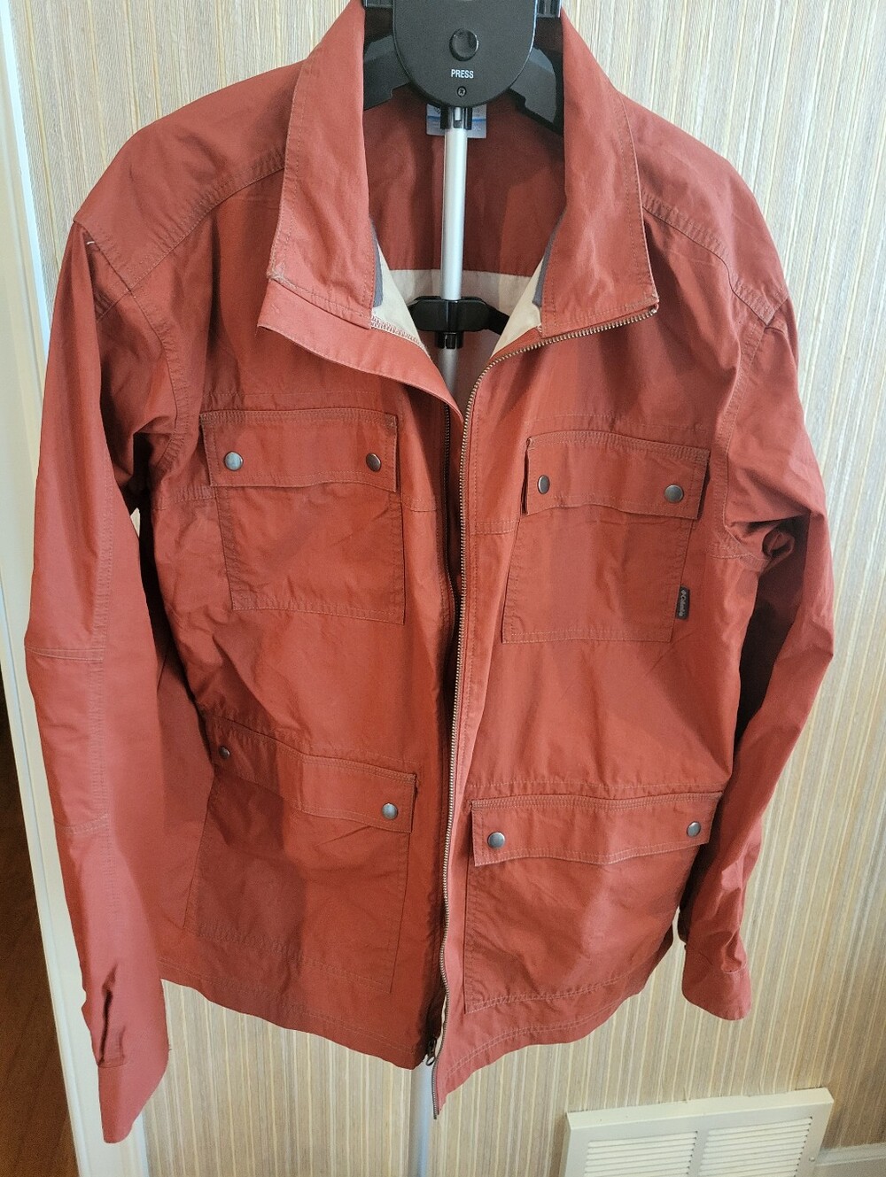 Columbia Men's Field Jacket - XL Orange Rugged Ridge Full Zip  Cargo Utility
